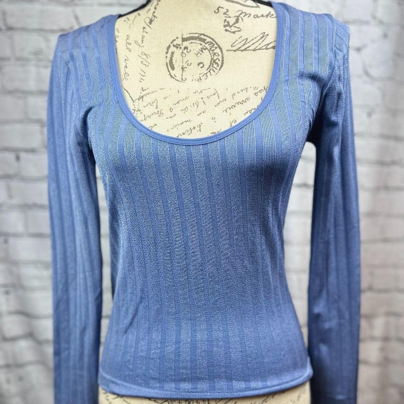 Free People Free People Scoop Long Sleeve Lucky U Layering Top Blue M/L Size L / US 10 / IT 46 - 5 Thumbnail