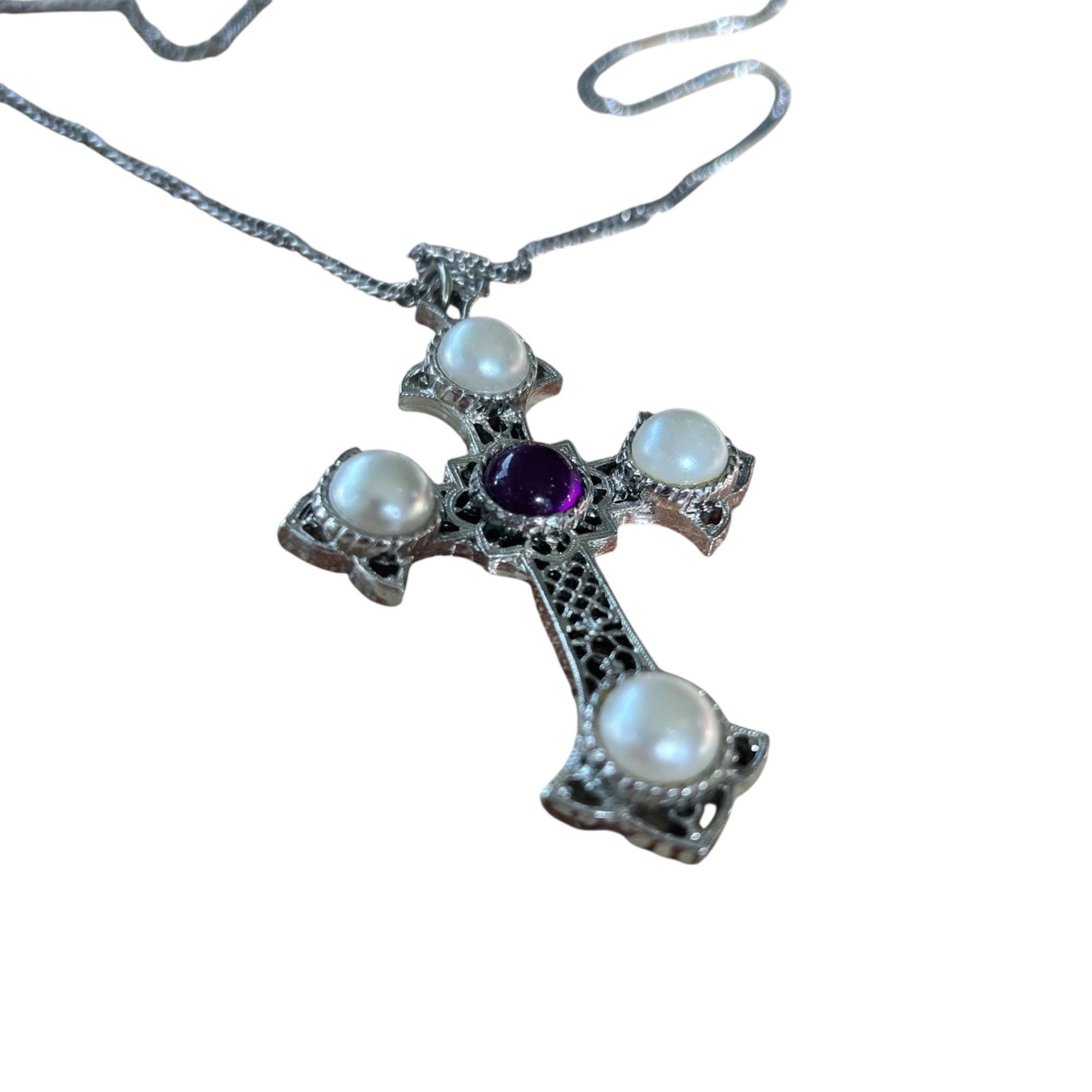 Other Vintage Sarah Coventry Crusader Cross Gothic Necklace Size ONE SIZE - 2 Thumbnail