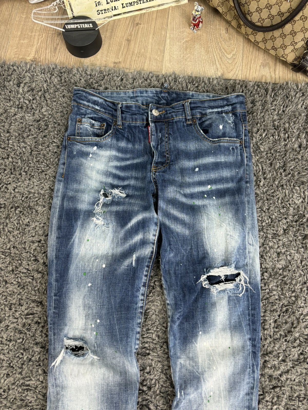 Dsquared2 Luxury Distressed Faded Denim Jeans Dsquared Hype Slim Size US 32 / EU 48 - 3 Thumbnail