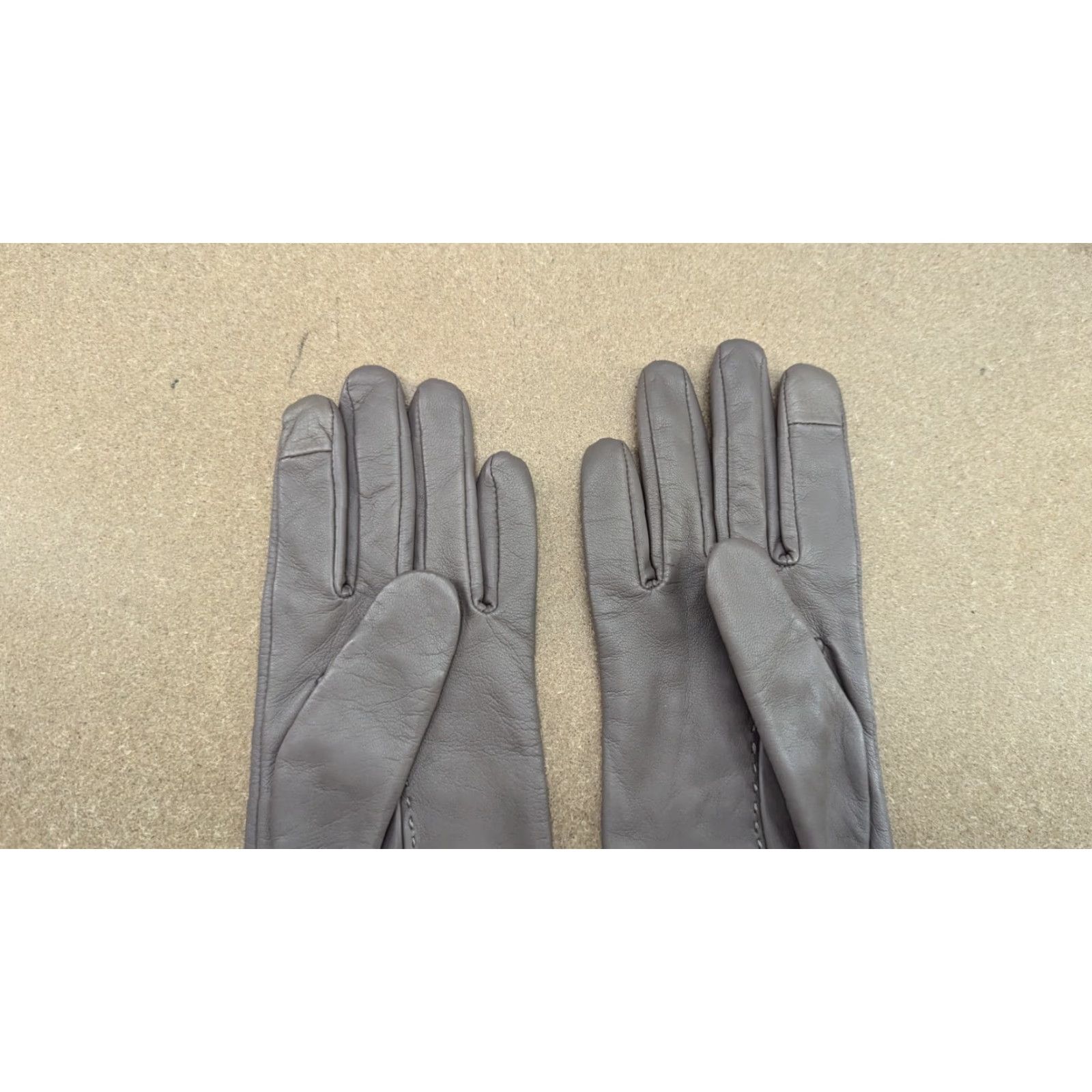 Vintage Genuine Leather Gloves Women One Size Gray Winter Ladies Glove Size ONE SIZE - 5 Thumbnail