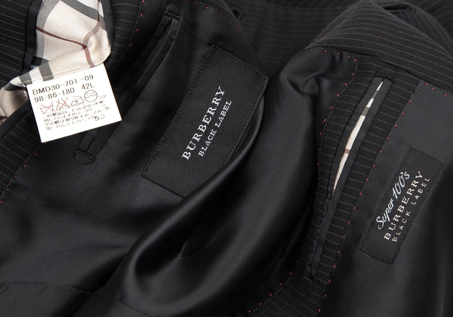 Burberry Wool Pinstripe Tailored Jacket in Black, Size 42L Size US XS / EU 42 / 0 - 19 Thumbnail