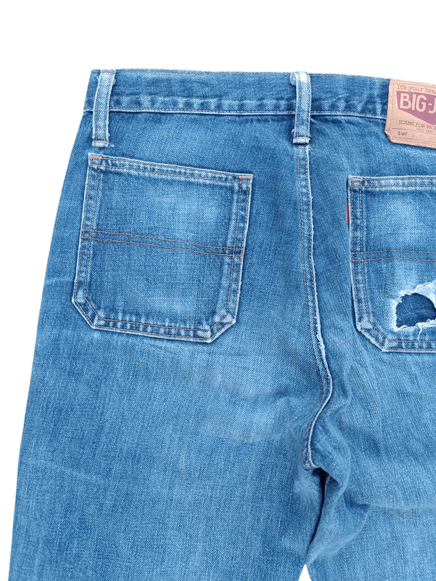 Big John × Levi's × Vintage Vintage 80s Big John Super Flared Stacked Bush Pants Denim Size US 29 - 15 Thumbnail