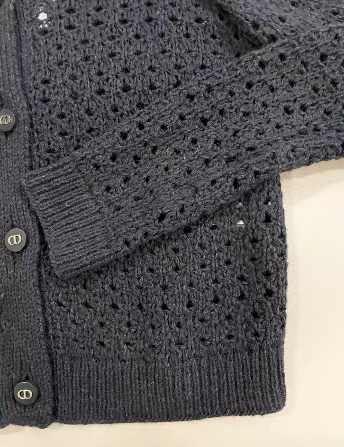 Dior Dior F38 Black Cutout Knit Cardigan Women's Sweater Coat J33 Size XS / US 0-2 / IT 36-38 - 4 Thumbnail