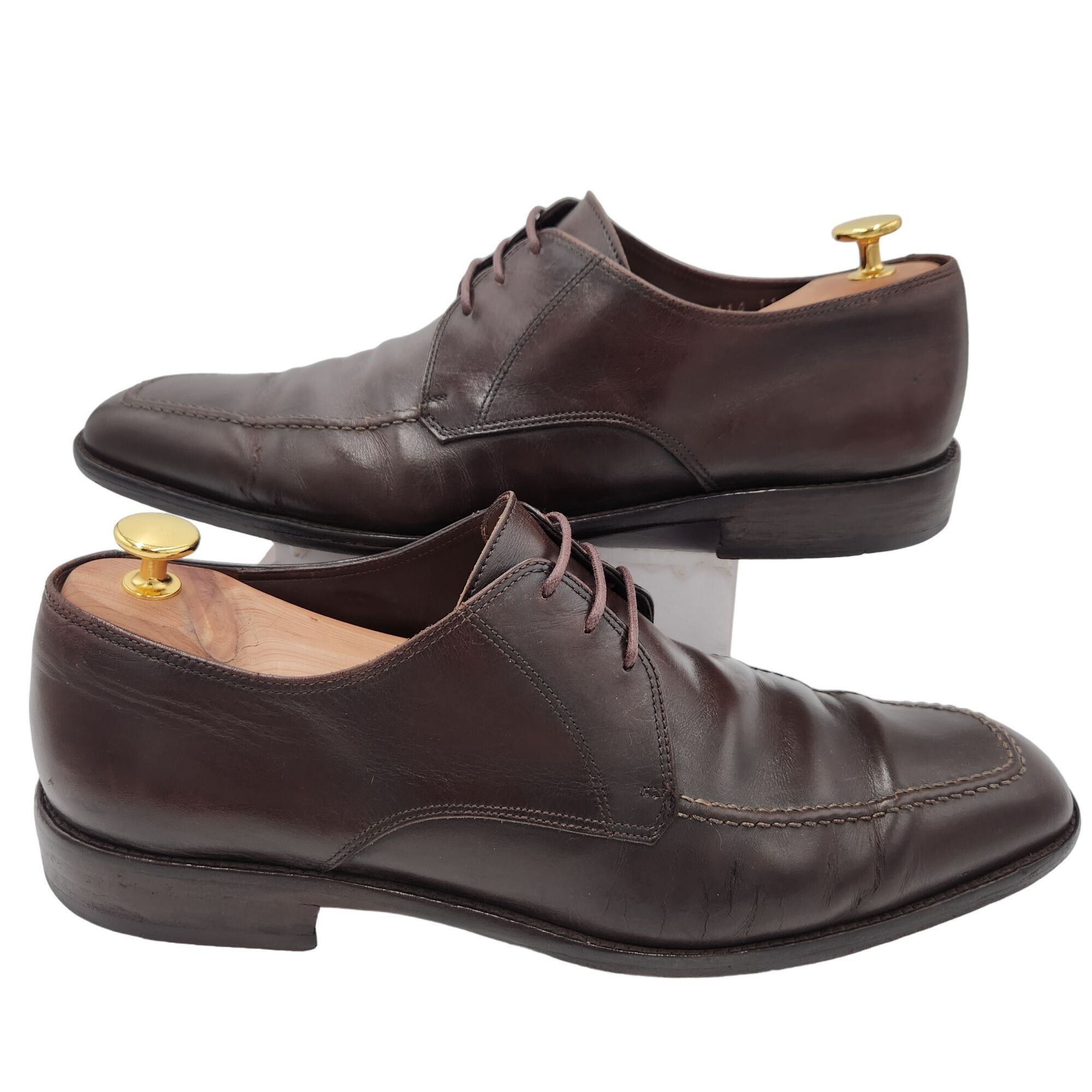 Salvatore Ferragamo Vintage Salvatore Ferragamo Italy Mens 11 Dark Brown Leather Size US 11 / EU 44 - 8 Thumbnail