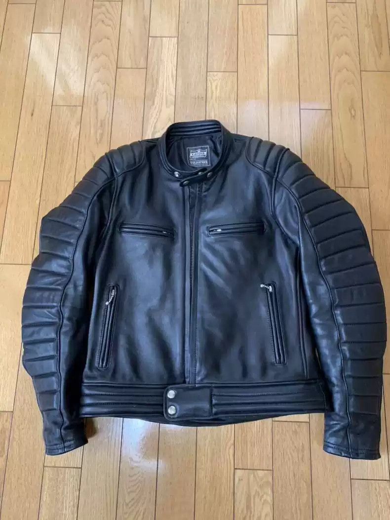 kadoyaStraight-pull collar leather coat