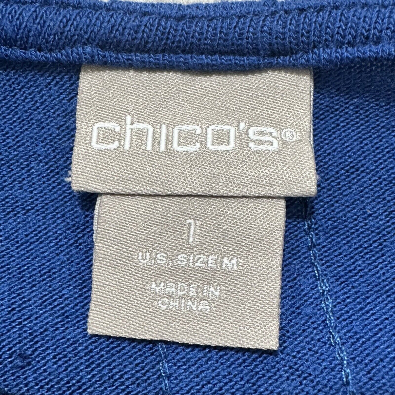 Chicos Chico's Medium A-Line Dress Button Back Long Sleeve Blue Size M / US 6-8 / IT 42-44 - 3 Thumbnail