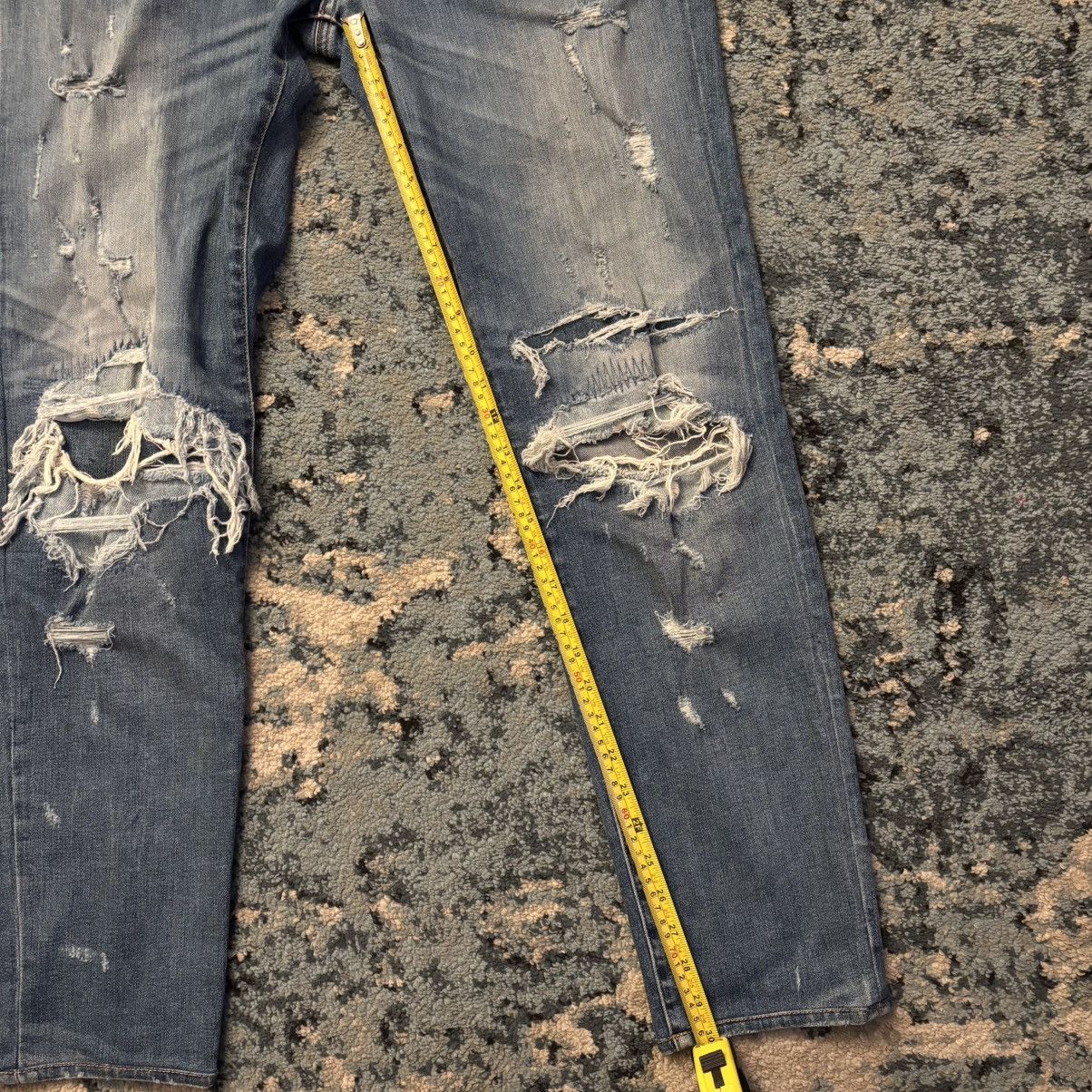 Amiri Amiri Destroyed MX1 Blue Denim Jeans Size 38 Looks New Size US 38 / EU 54 - 13 Thumbnail
