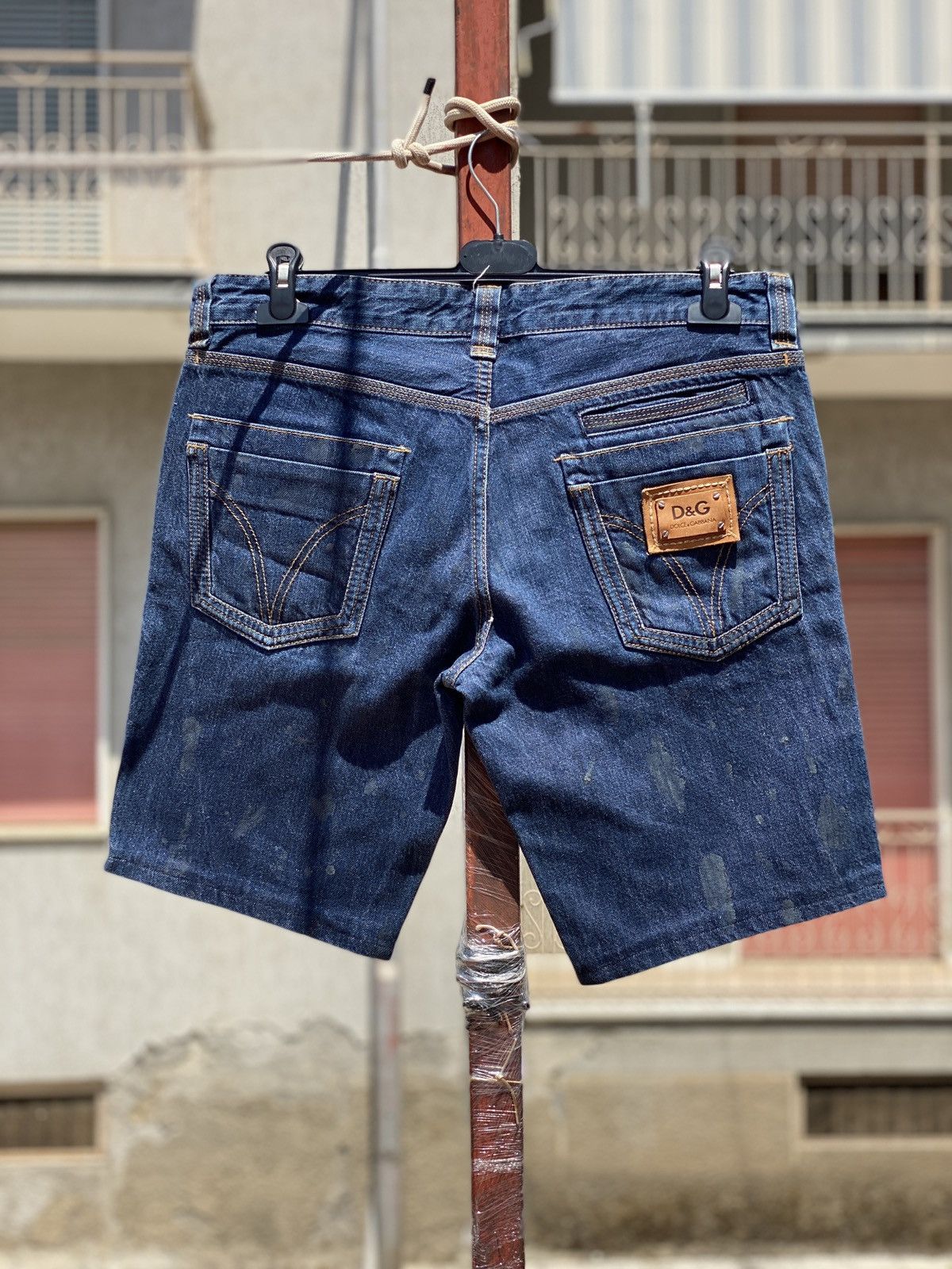 レディース D&G VINTAGE SUEDE POCKET DENIM SHORTS