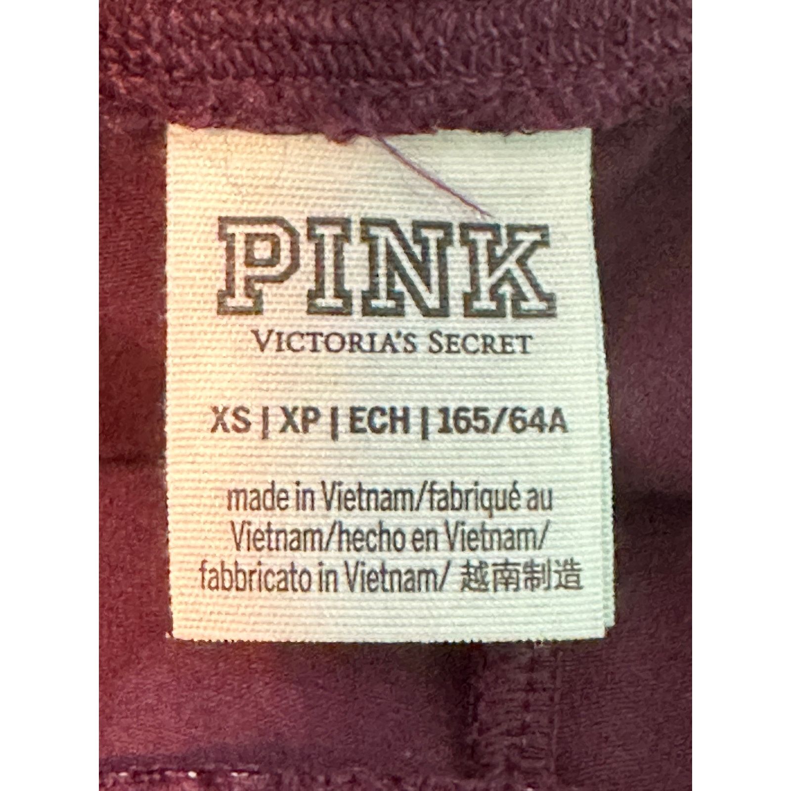 Pink Pink by Victoria Secret burgundy leggings size XS Size 28" / US 6 / IT 42 - 3 Thumbnail