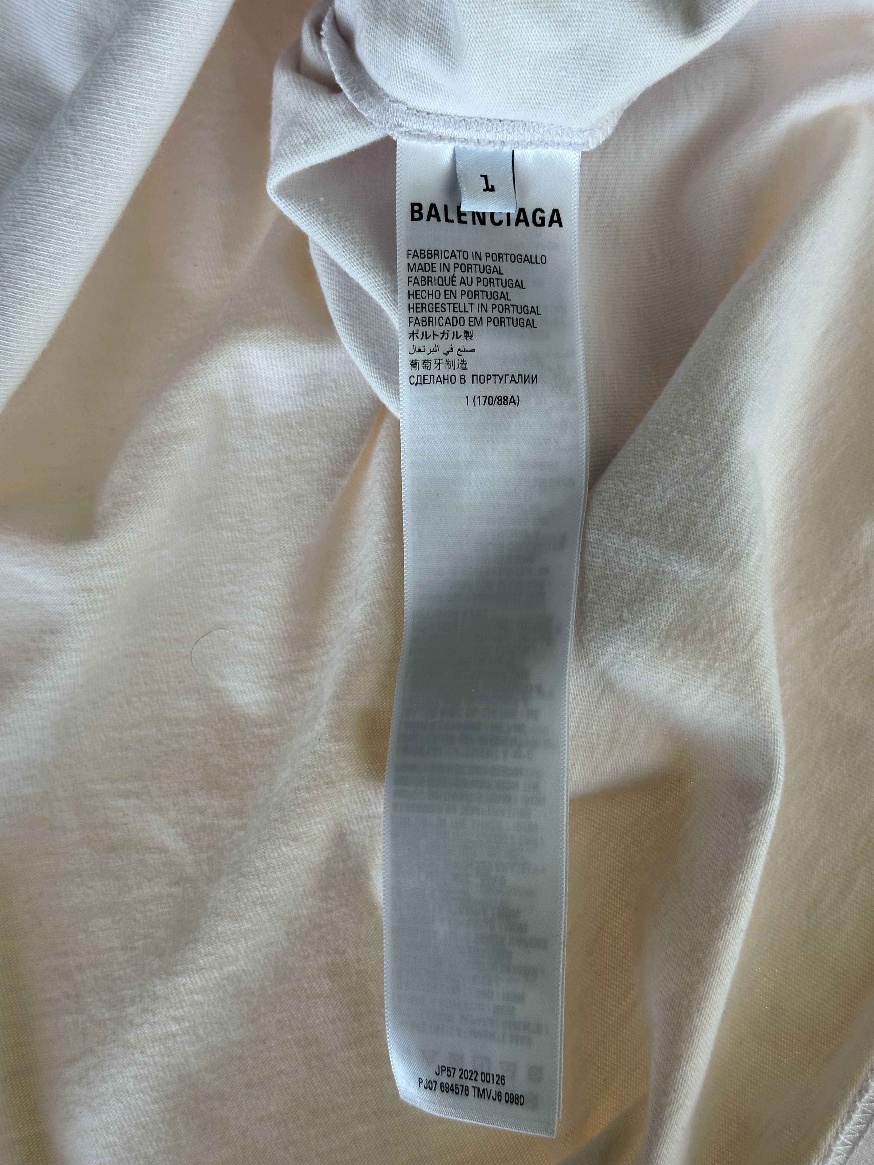 Balenciaga Balenciaga White & Black Strike Logo T-Shirt Size US XL / EU 56 / 4 - 4 Thumbnail