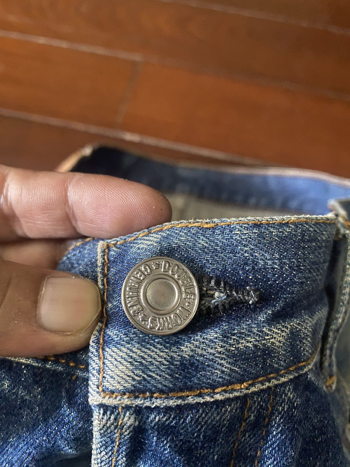 Japanese Brand FIRE 🔥 Warehouse DOUBBLE WORKS Selvedge SPLATTED COLOUR Size US 35 - 15 Thumbnail