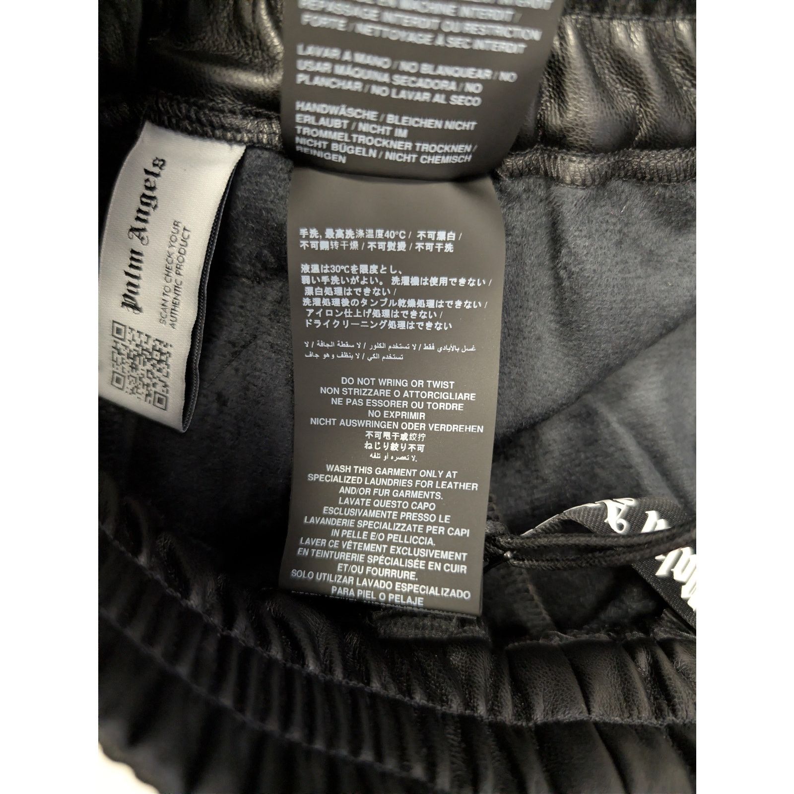 Palm Angels o1rshd1 Leather Effect Track Pants in Black / Off White Size US 34 / EU 50 - 19 Thumbnail