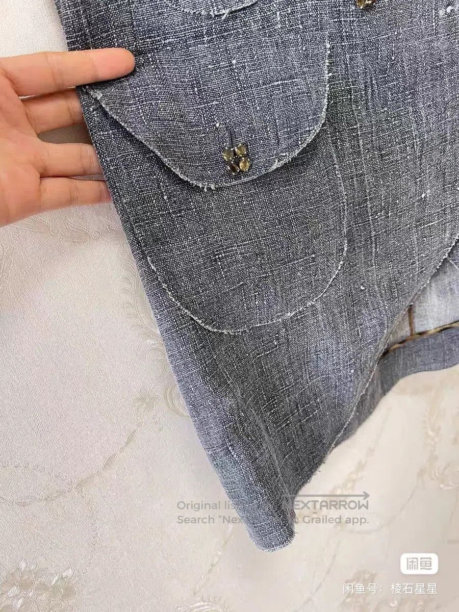 Dolce & Gabbana DG Blue Linen Double. Size M / US 6-8 / IT 42-44 - 5 Thumbnail