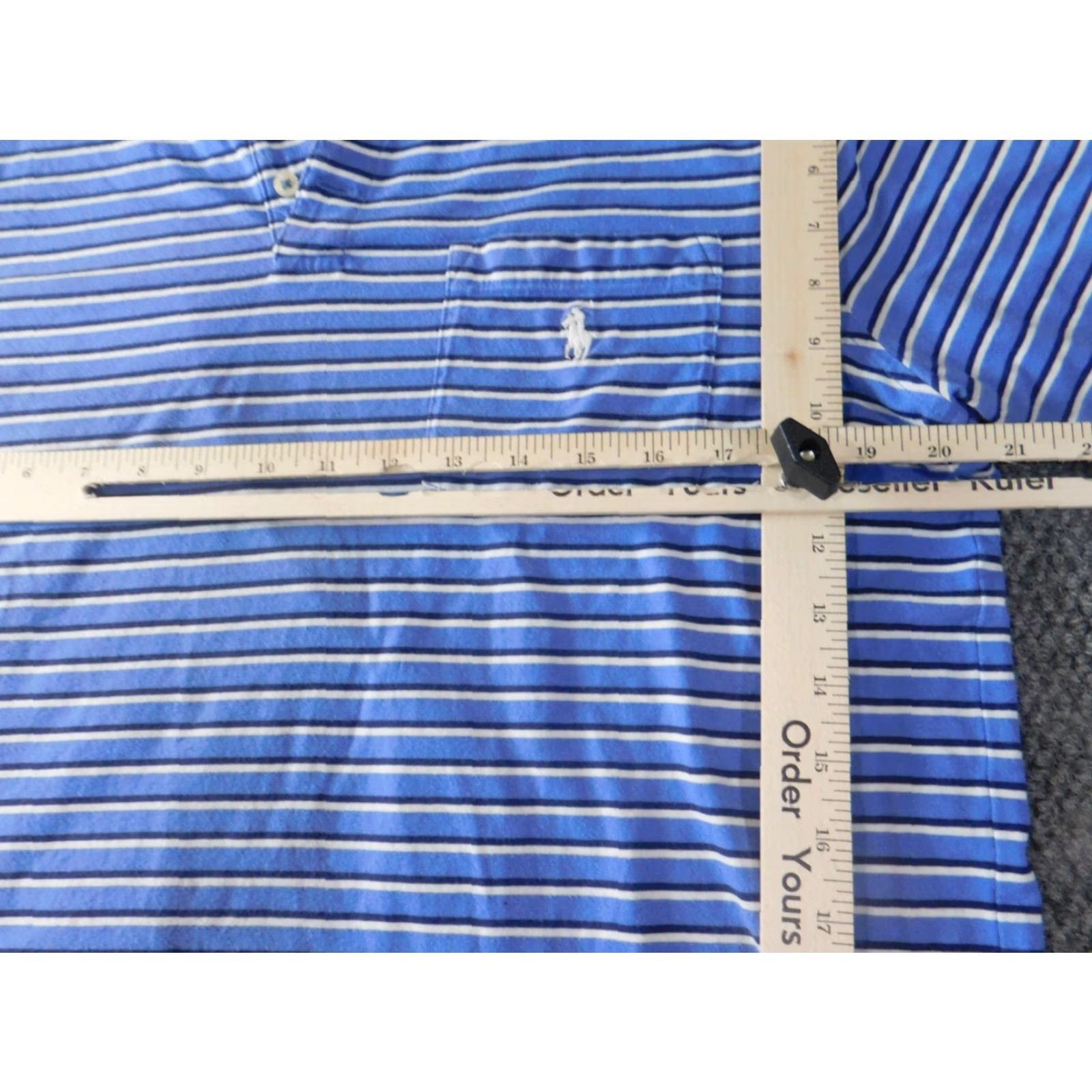 Polo Ralph Lauren Polo Ralph Lauren Polo Shirt Mens M Blue Striped Classic Logo Pony Retro Shirt Size US M / EU 48-50 / 2 - 5 Thumbnail