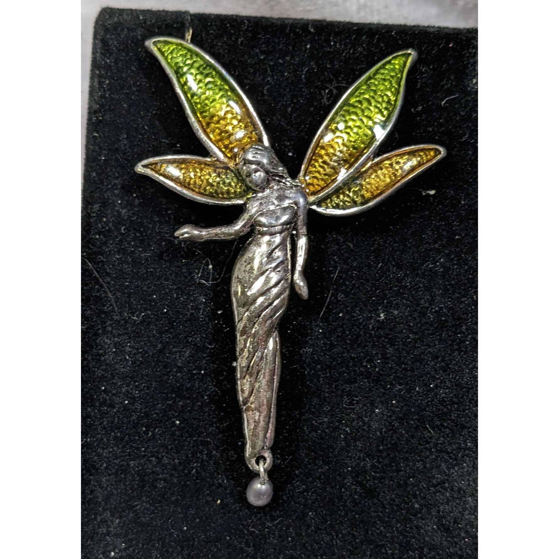 Other Liz Claiborne Fairycore Silver Tone With Green And Yellow Wi Size ONE SIZE - 3 Thumbnail