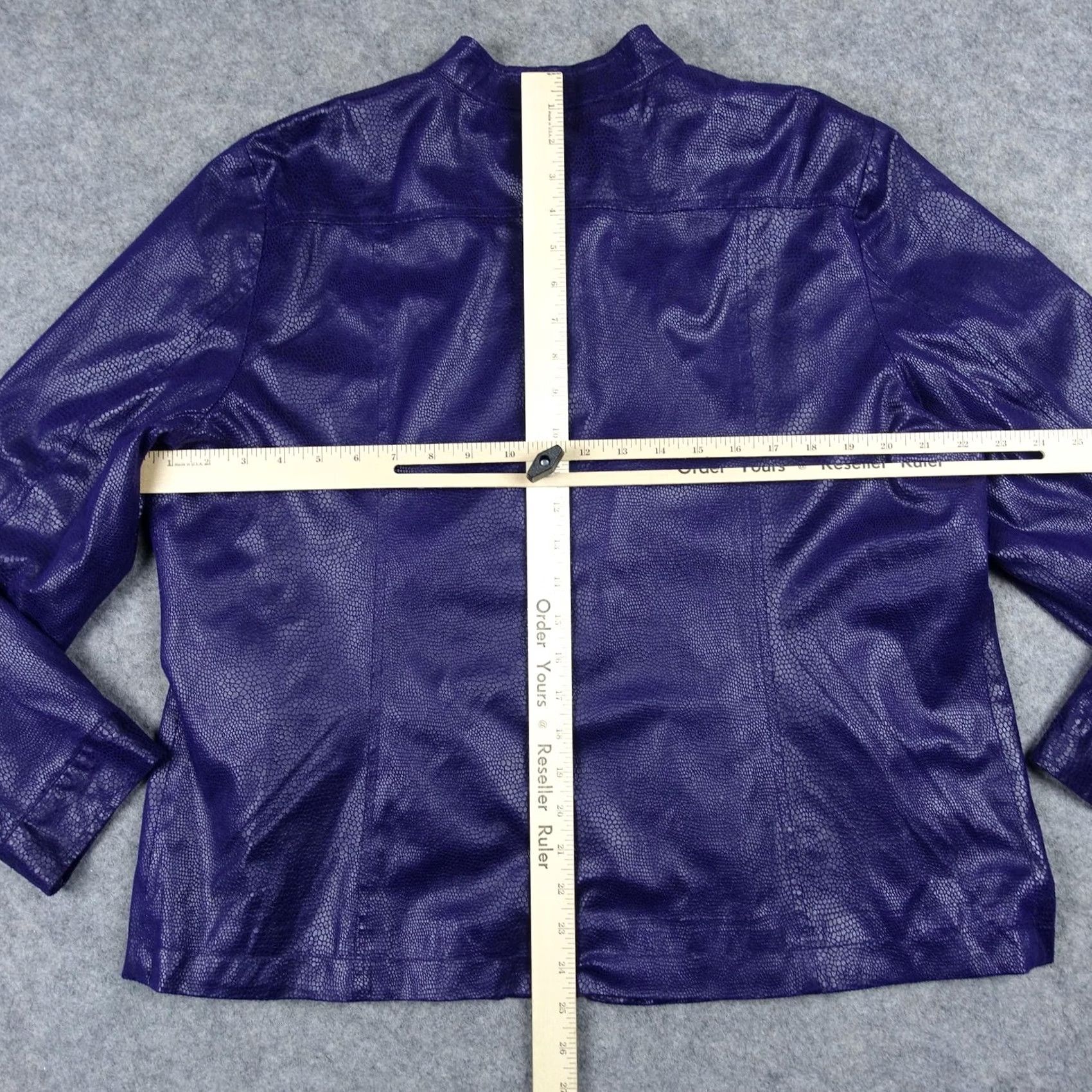 Vintage Chico's Jacket Womens Size 3 Purple Lightweight Textured VTG Snake Print Collared Lined Pockets Coat/Outerwear Size XS / US 0-2 / IT 36-38 - 6 Thumbnail