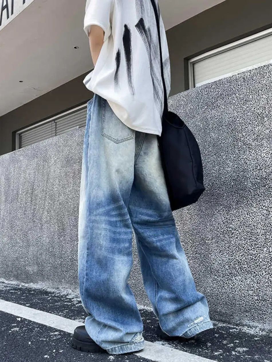 Japanese Brand Retro Versatile Loose Straight Leg Wide Leg Jeans Size US 30 / EU 46 - 5 Thumbnail