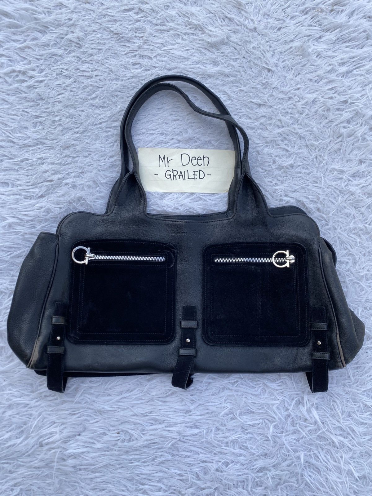 Salvatore Ferragamo Rare Salvatore Ferragamo Gancini Motif Out Pocket Hand Bag Size ONE SIZE - 5 Thumbnail
