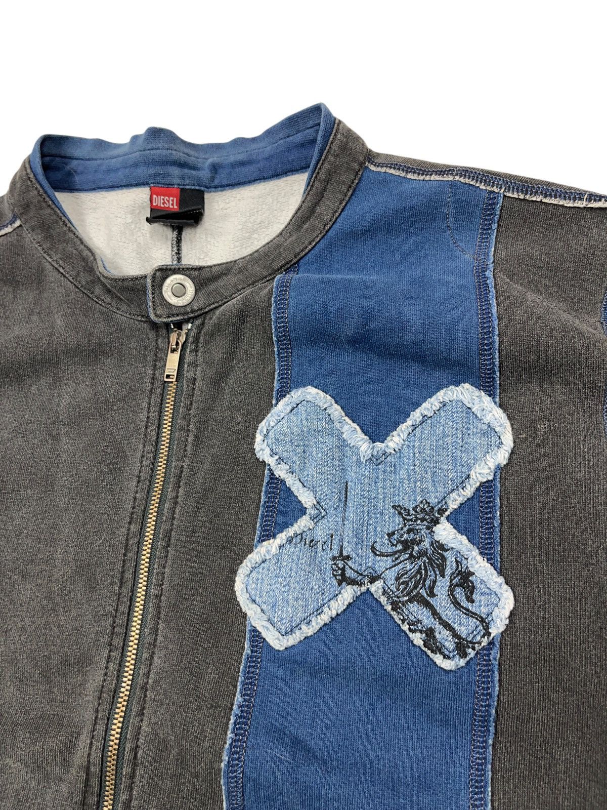Diesel Vintage y2k Diesel Distressed Style Full Zip Sweatshirt Size US L / EU 52-54 / 3 - 5 Thumbnail