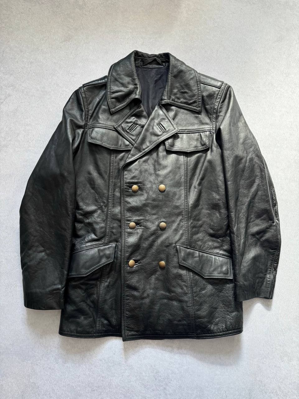 Streetwear × Vintage Vintage German Polizei Police Leather Jacket