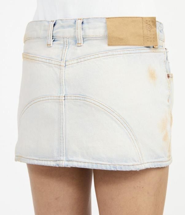 Maison Margiela o1bcso1str0526 MM6 Denim Skirt in Light Blue Size 24" / US 00 / IT 34 - 2 Thumbnail