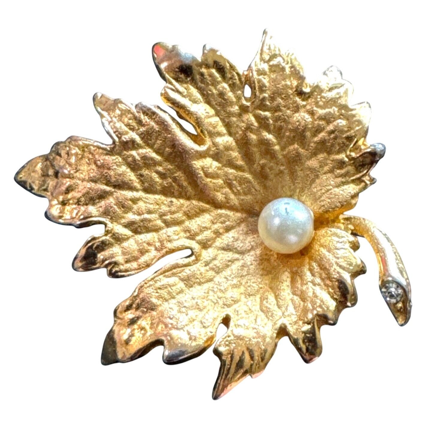 Designer × Vintage American Vintage CORO SIGNED Vintage Gold Tone Maple Leaf Fa Size ONE SIZE - 2 Thumbnail