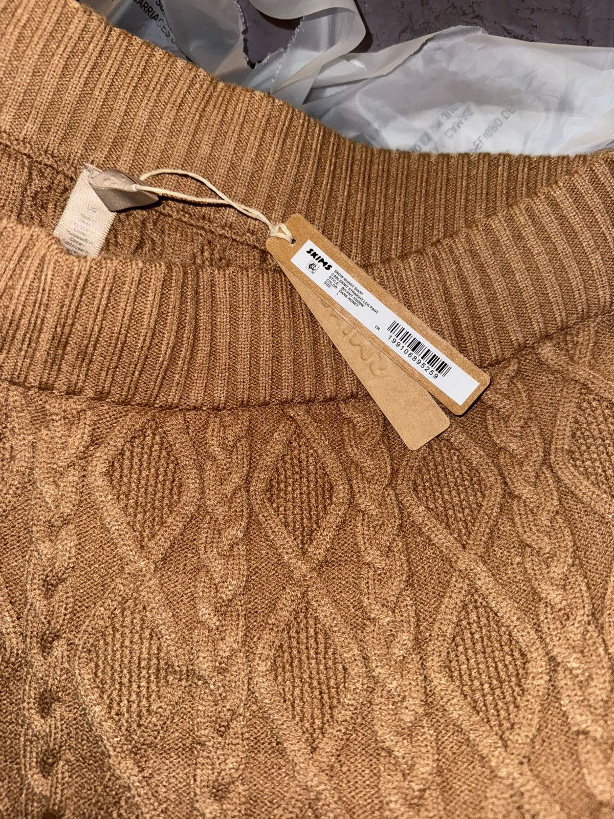 SKIMS Skims Cable Knit Lounge Pant Sweatpant Honey Size 34" / US 12 / IT 48 - 5 Thumbnail