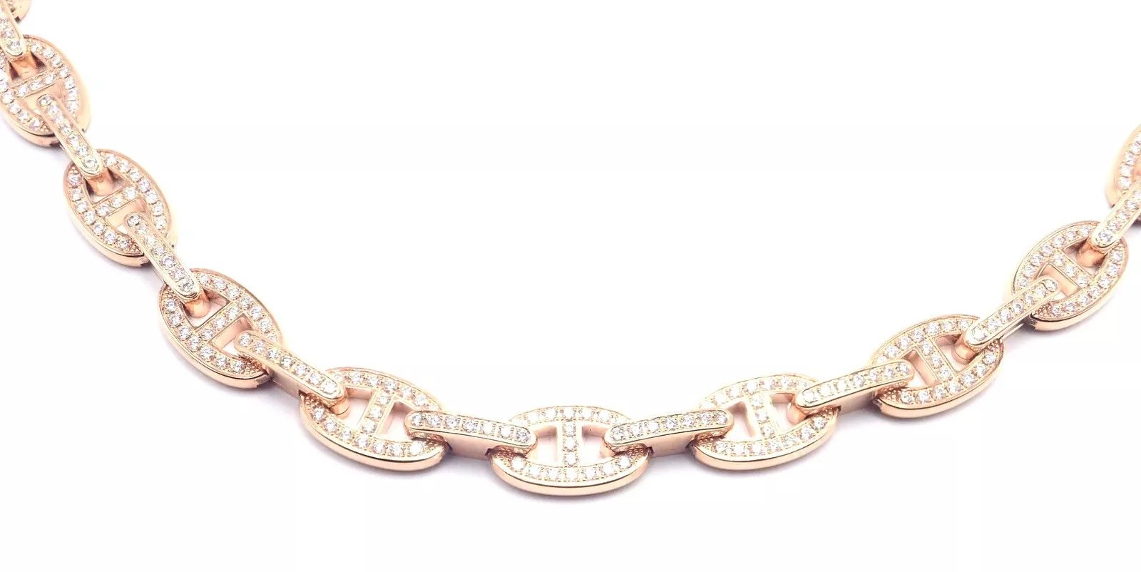 Hermes Chaine d'ancre Enchaine 18k Gold Diamond Link Necklace Size ONE SIZE - 5 Thumbnail