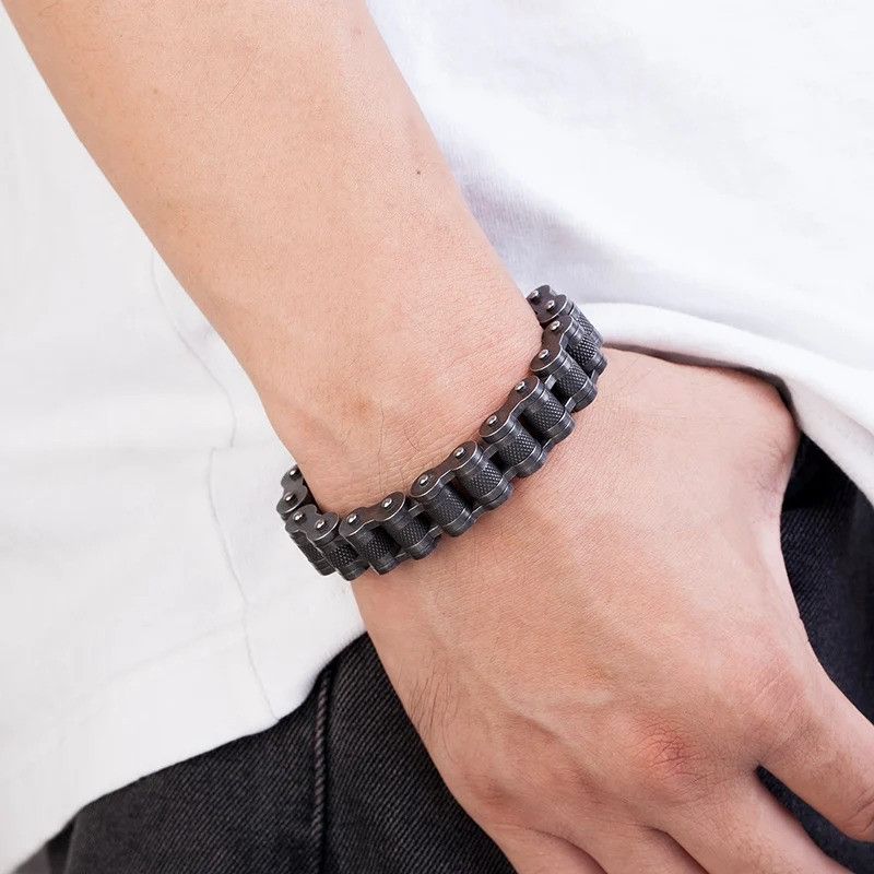 Other Biker Chain Link Bracelet Stainless Steel Punk Gift For Him Size ONE SIZE - 7 Thumbnail