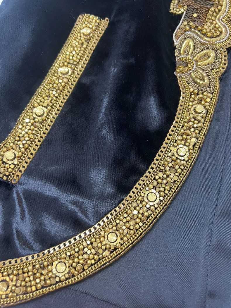 Saint Laurent Paris Saint Laurent Paris Velvet baroque gold-plated heavy indus Size XXS / US 00 / IT 34 - 4 Thumbnail