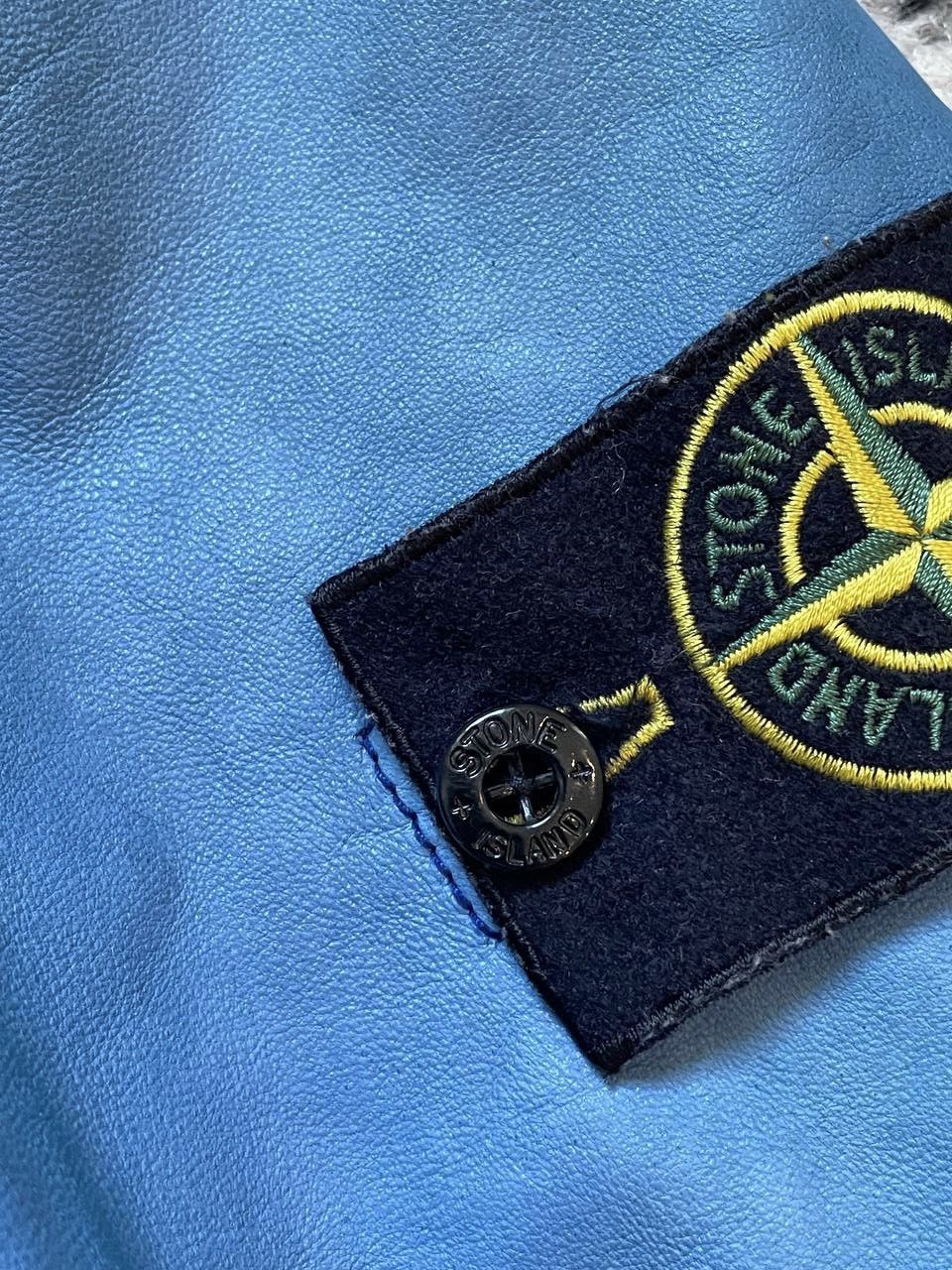 Stone Island × Vintage Stone Island Rare Leather Jacket Felpa Lightweight Bomber S Size US S / EU 44-46 / 1 - 14 Thumbnail