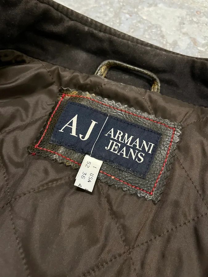 Armani 2000s Armani Brown Faded Leather Biker Jacket Size US M / EU 48-50 / 2 - 9 Thumbnail