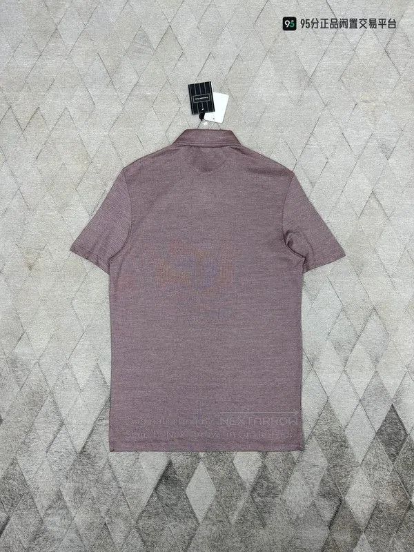 Ermenegildo Zegna Zegna Men's Purple Silk-Cotton Polo Shirt. Size US S / EU 44-46 / 1 - 5 Thumbnail