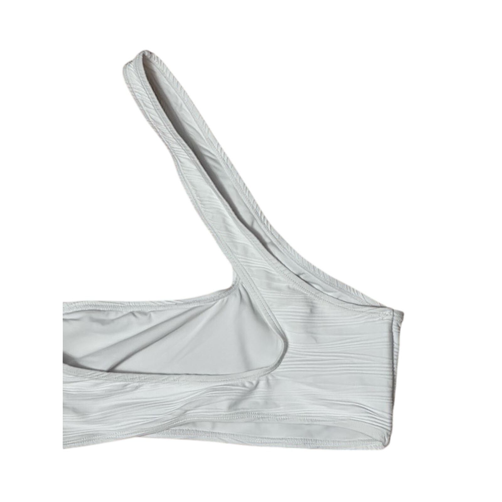 Topshop Topshop Bikini Swim Top One Shoulder Asymmetric White 8 NWOT Size ONE SIZE - 6 Thumbnail