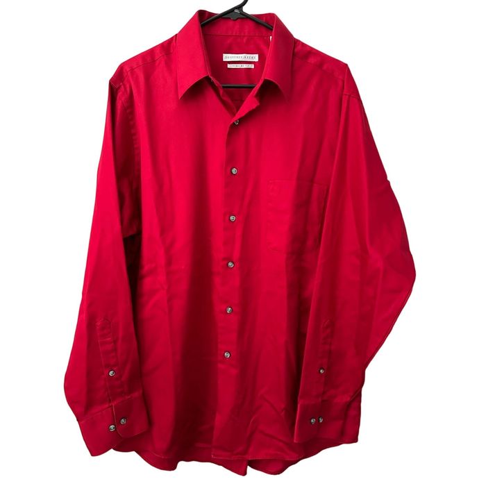 Other Geoffrey Beene Mens Dress Shirt Neck 16.5 Large Red Regular | Grailed