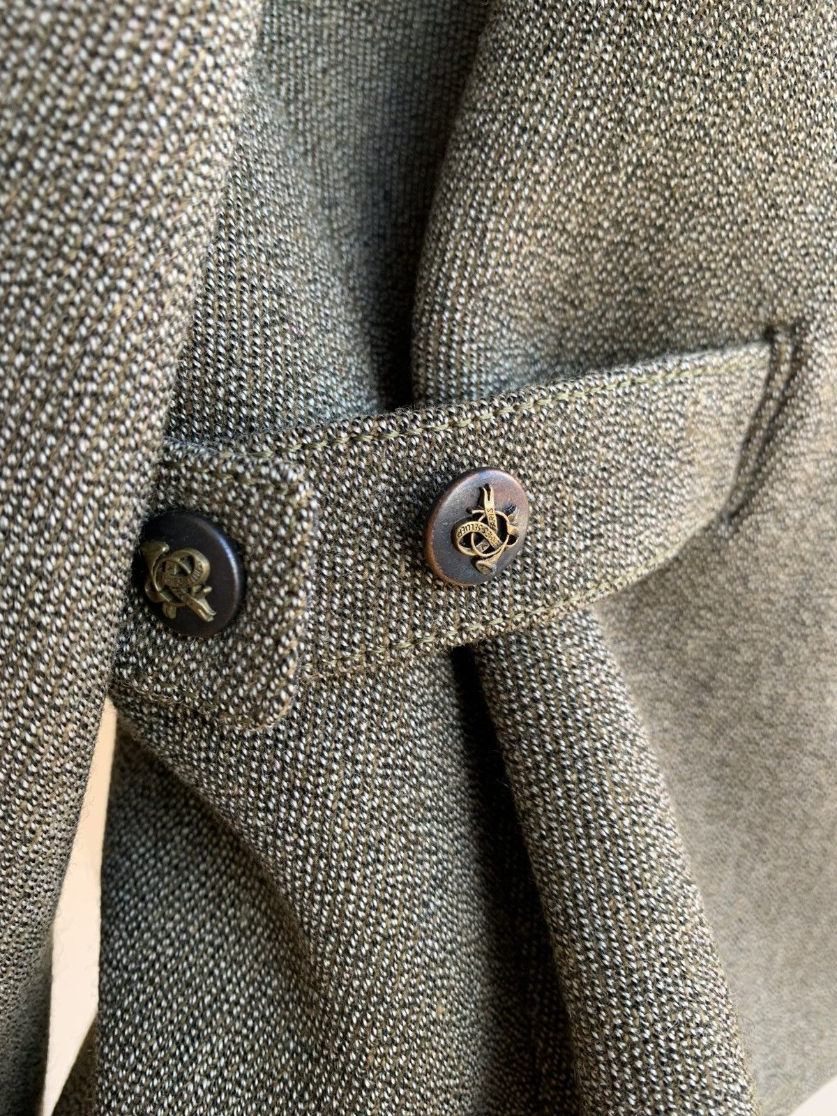 Hermes Sellier Paris Equestrian Riding Wool Tweed Blazer Jacket 80s Size L / US 10 / IT 46 - 11 Thumbnail