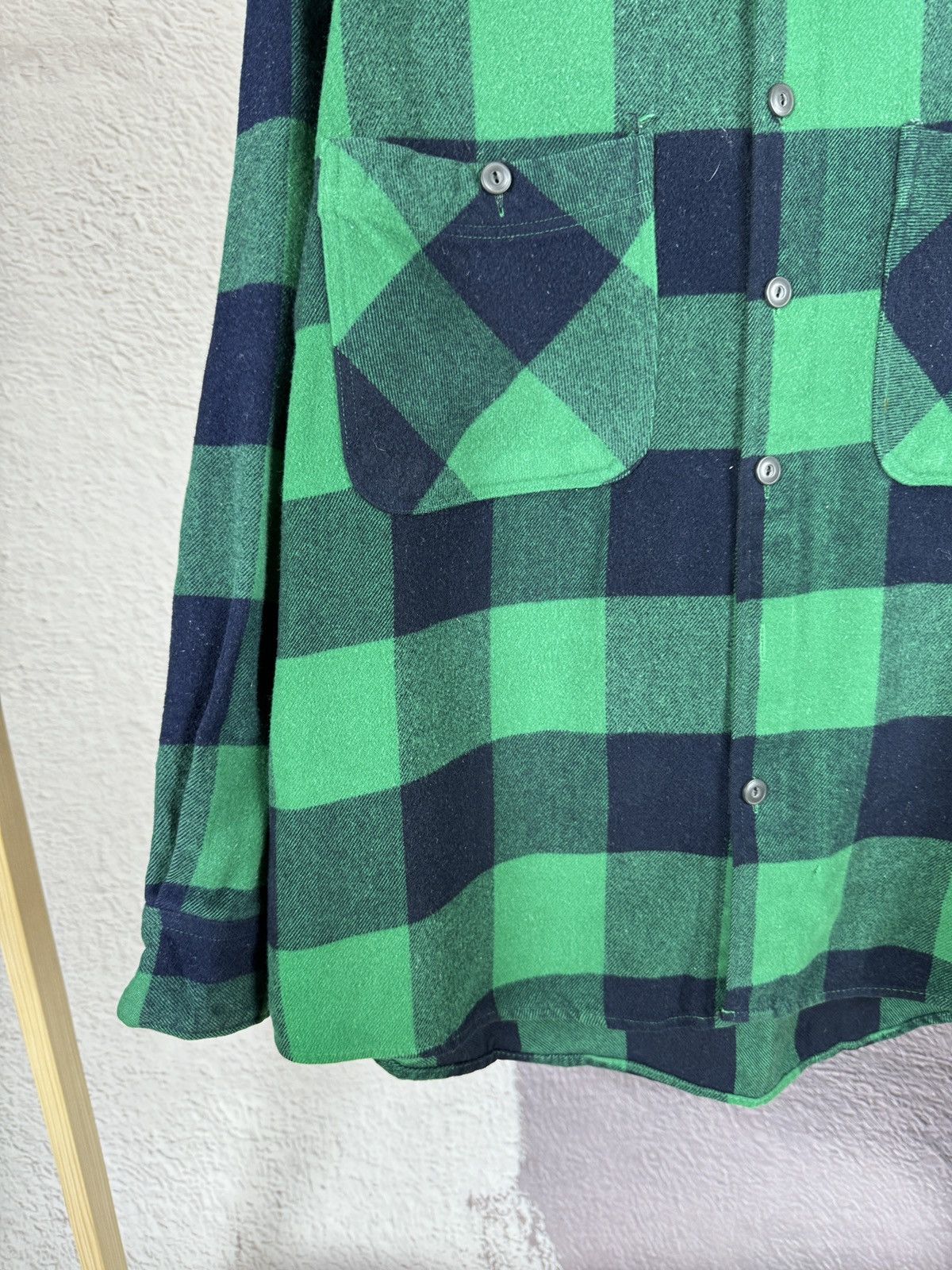 Flannel × Japanese Brand × Vintage Japan Classical LETT 1958 vintage flannel leather trim shirt Size US L / EU 52-54 / 3 - 4 Thumbnail