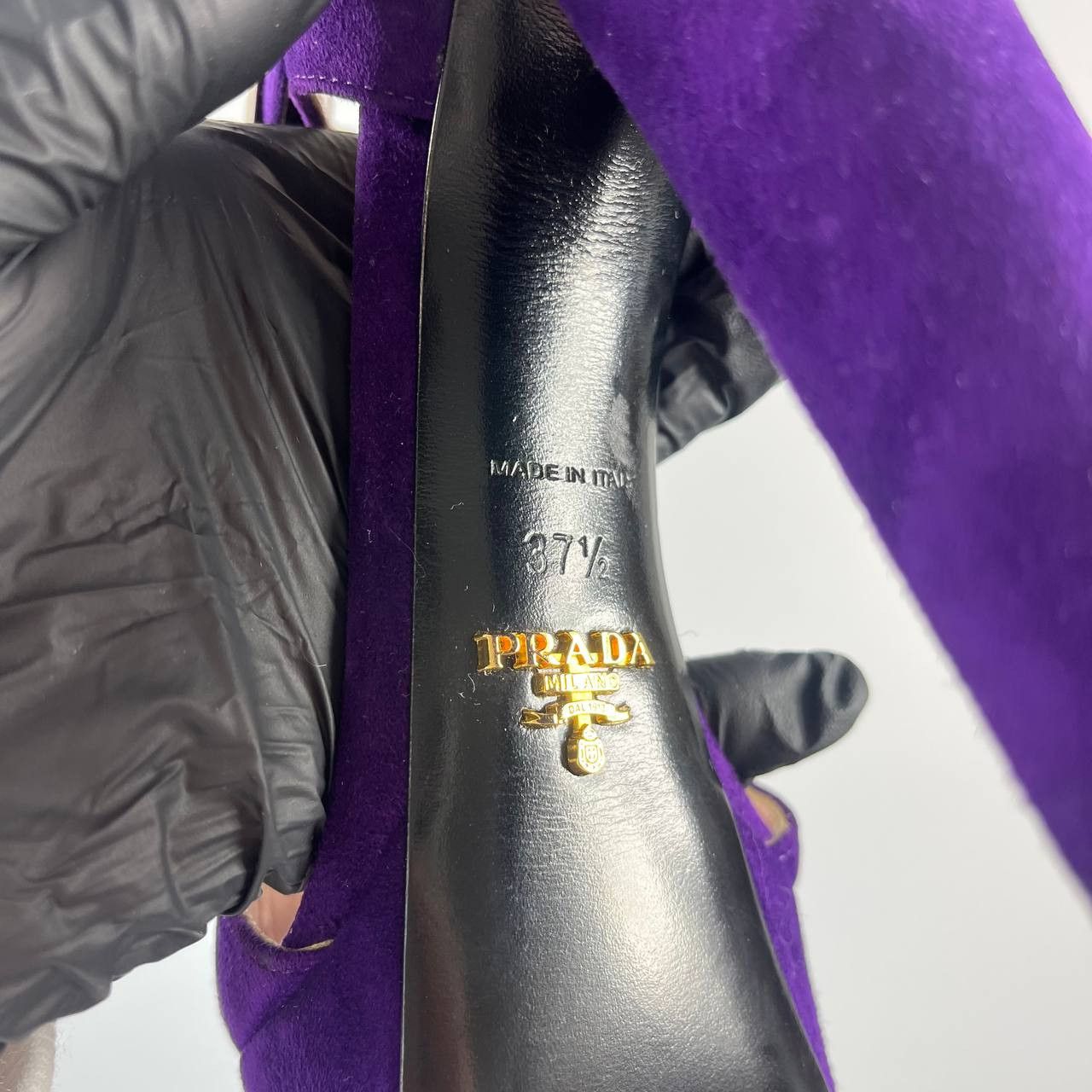 Prada Prada Purple Suede Platform High Heel Sandals Size 37.5 Size US 7.5 / IT 37.5 - 7 Thumbnail