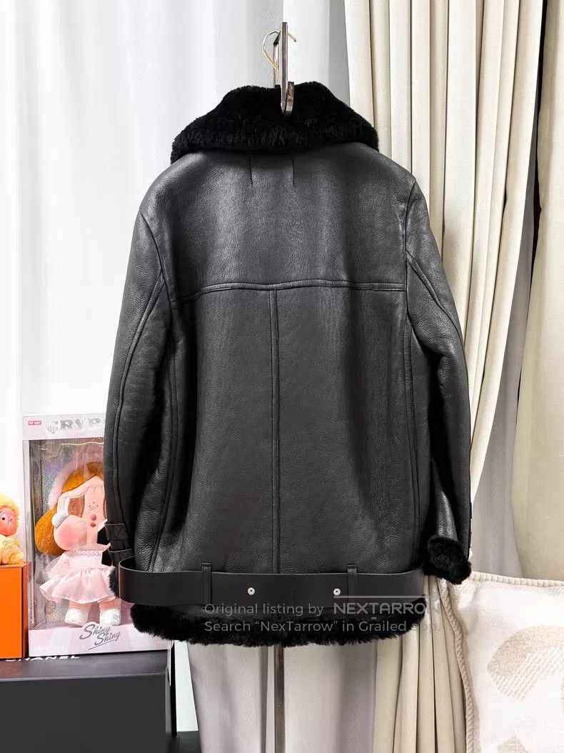 Acne Studios Acne Studios Black Long Sleeve Leather Jacket with Fur Lin Size XXS / US 00 / IT 34 - 3 Thumbnail