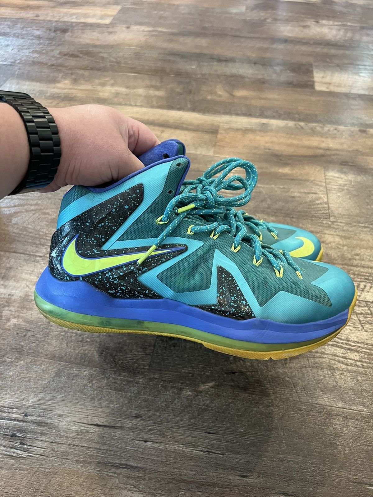 Nike Nike Lebron 10 Elite Turquoise Blue Volt 579827-300 Size 10 Size US 10 / EU 43 - 2 Thumbnail