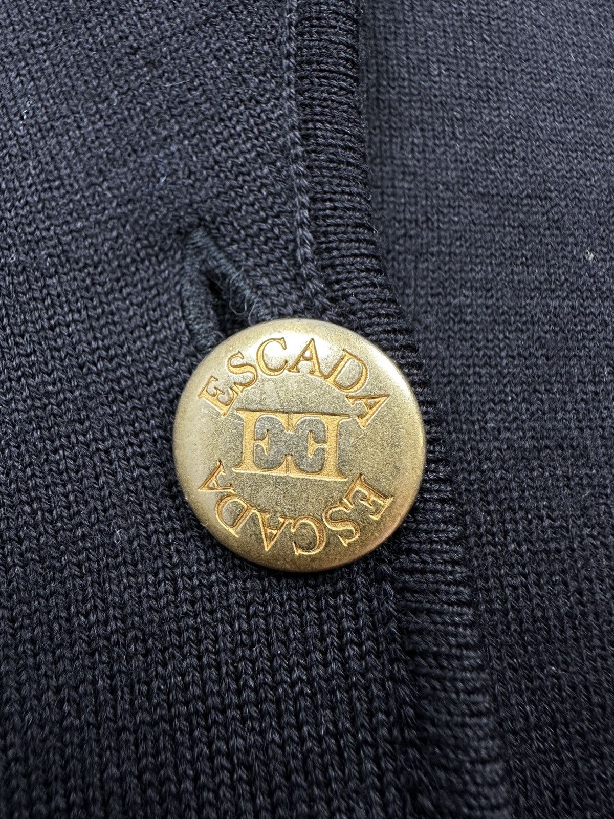 Escada Vintage Escada Margaretha Ley Black Wool Blazer Cardigan 80s Size L / US 10 / IT 46 - 8 Thumbnail