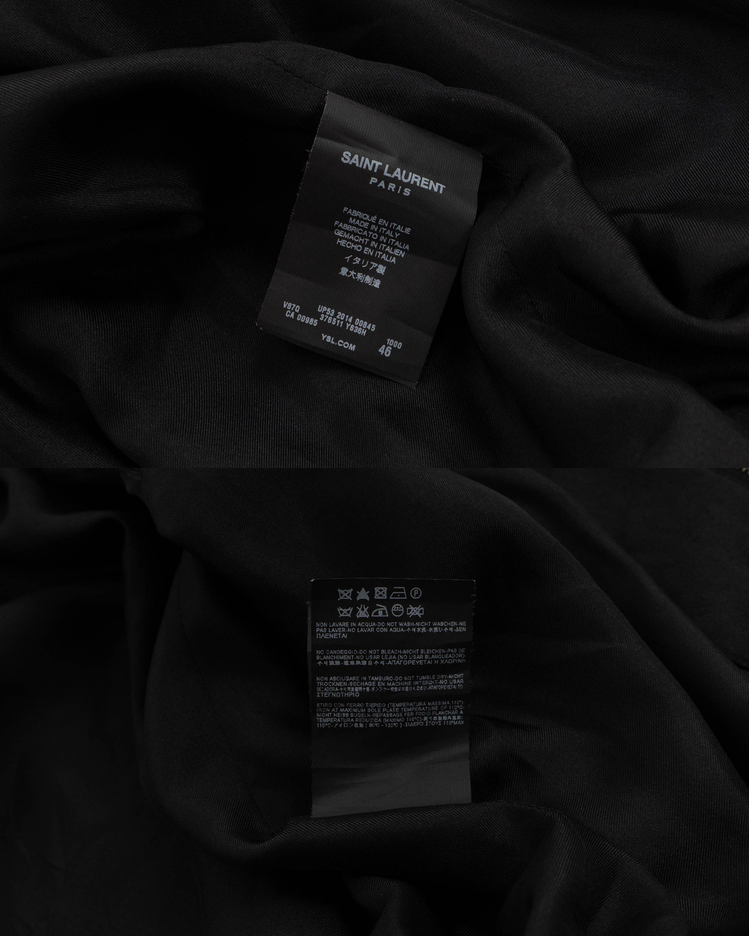 Saint Laurent Paris Black Babycat Button Jacket (FW14) Size US S / EU 44-46 / 1 - 8 Thumbnail