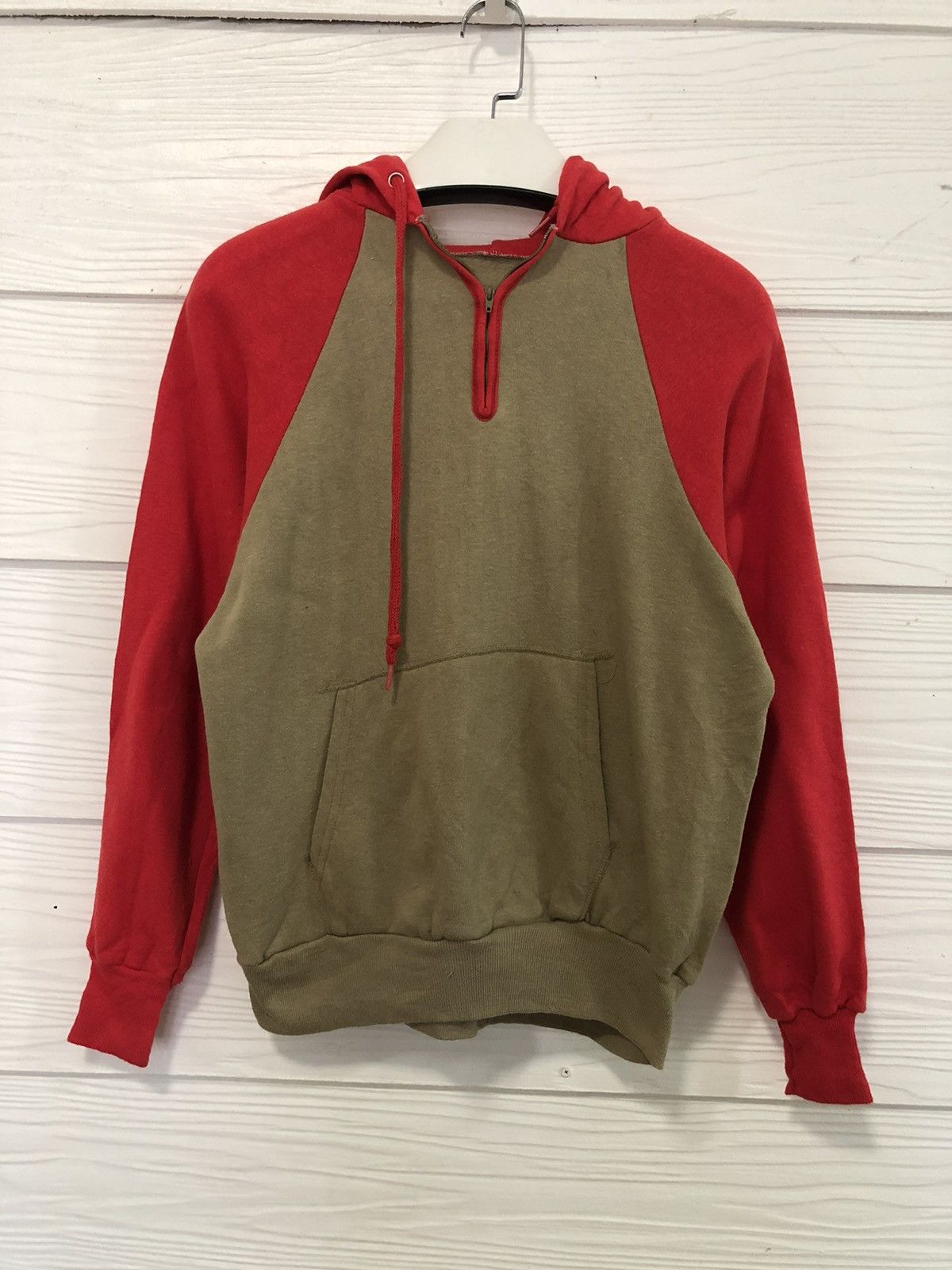 image of Original Montgomery x Vintage 70’S Montgomery Ward Mw Two Tone Hoodie in Red, Men's (Size Medium)