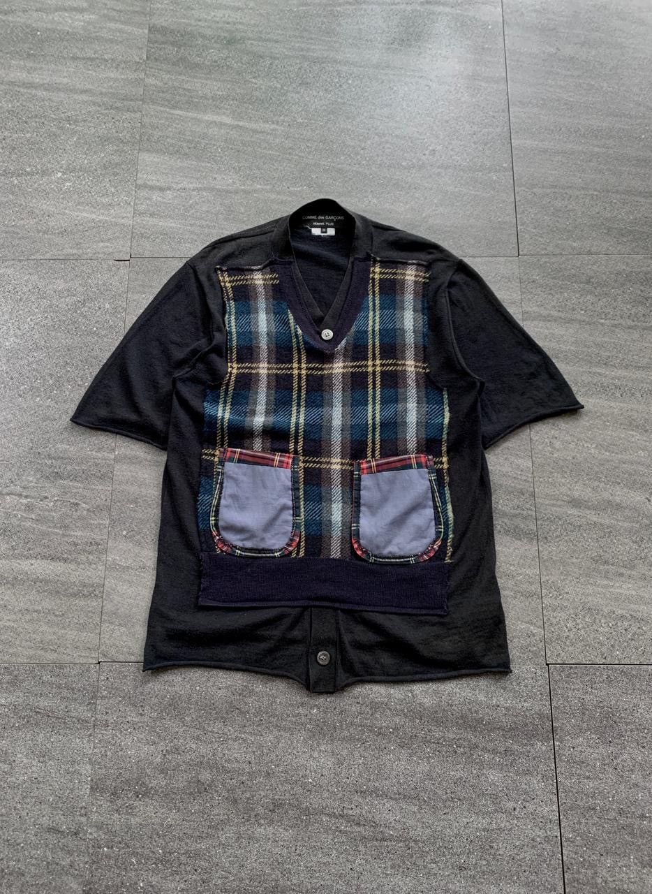 Comme des Garcons Homme Plus Patchwork Knit Tshirt Size US M / EU 48-50 / 2 - 1 Thumbnail