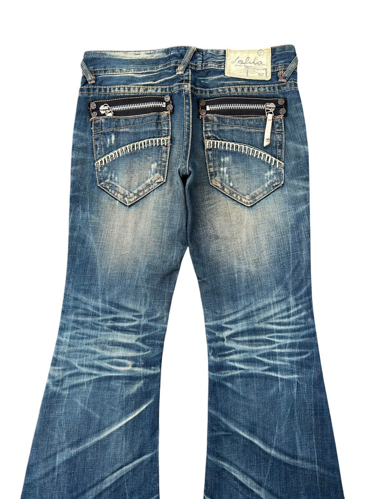 Kapital Flare Yoshitomo Nara Lolita Vintage Distressed Denim Jeans Size US 33 - 4 Thumbnail
