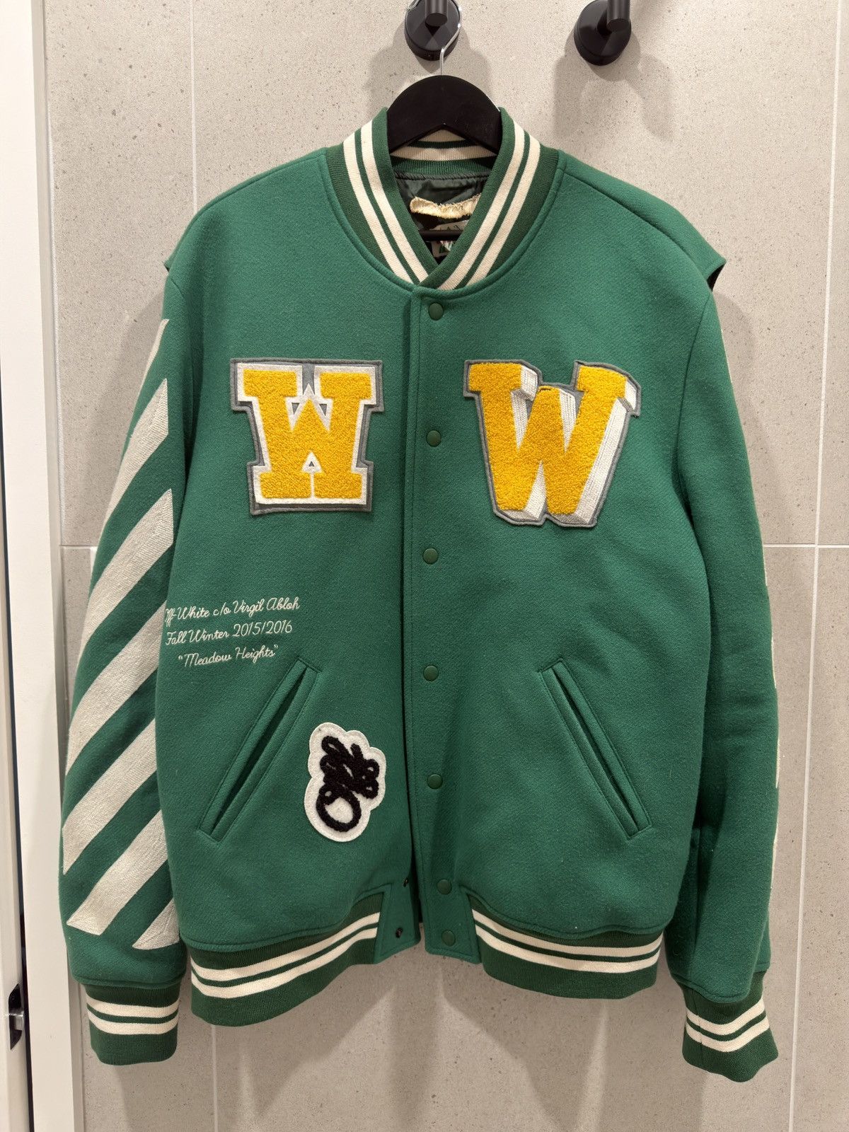 Off-White Off-White Meadow Heights F/W 2015/2016 Varsity Jacket Size US XL / EU 56 / 4 - 1 Thumbnail