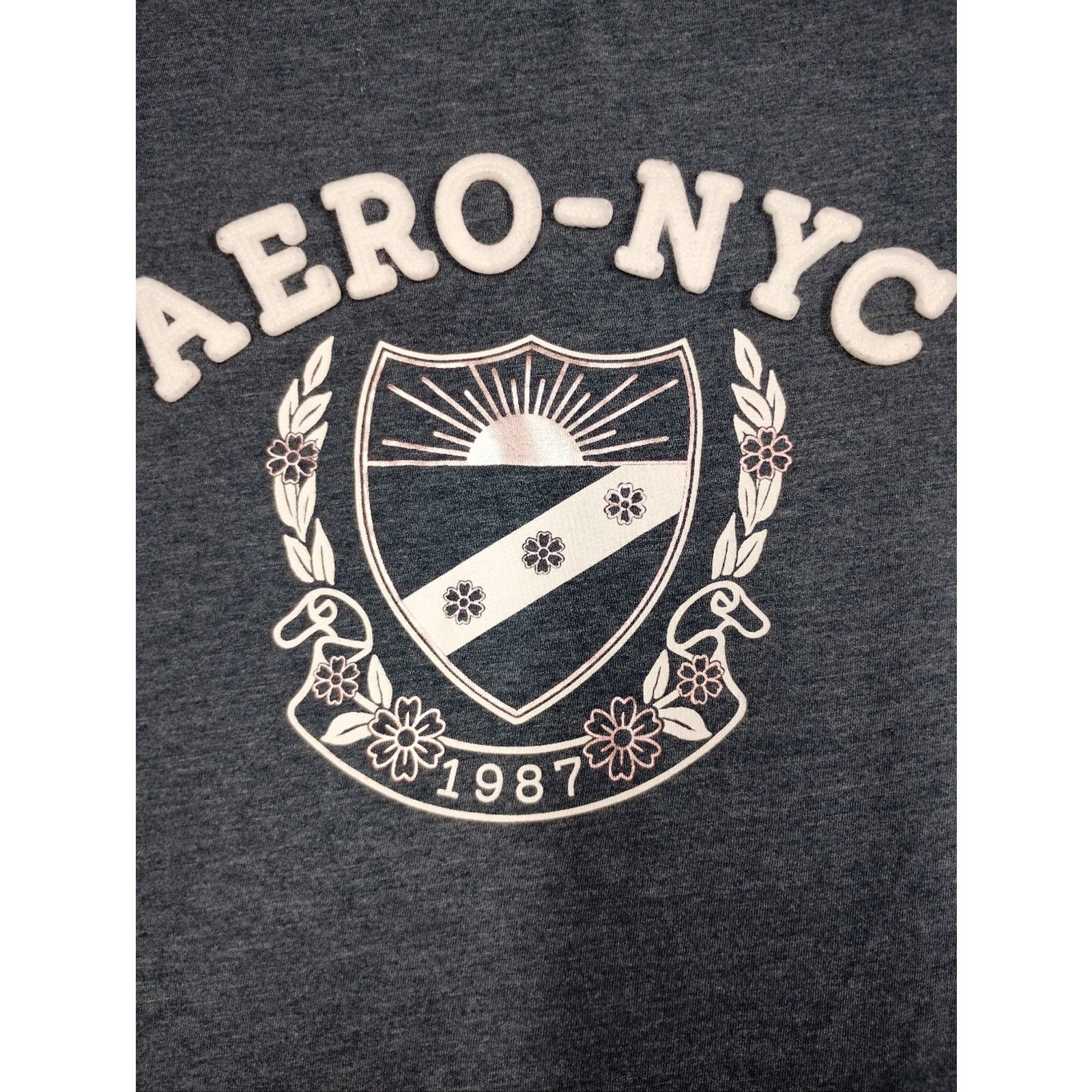 Aeropostale Aeropostale Blue Graphic Crest Tee Size S / US 4 / IT 40 - 2 Thumbnail