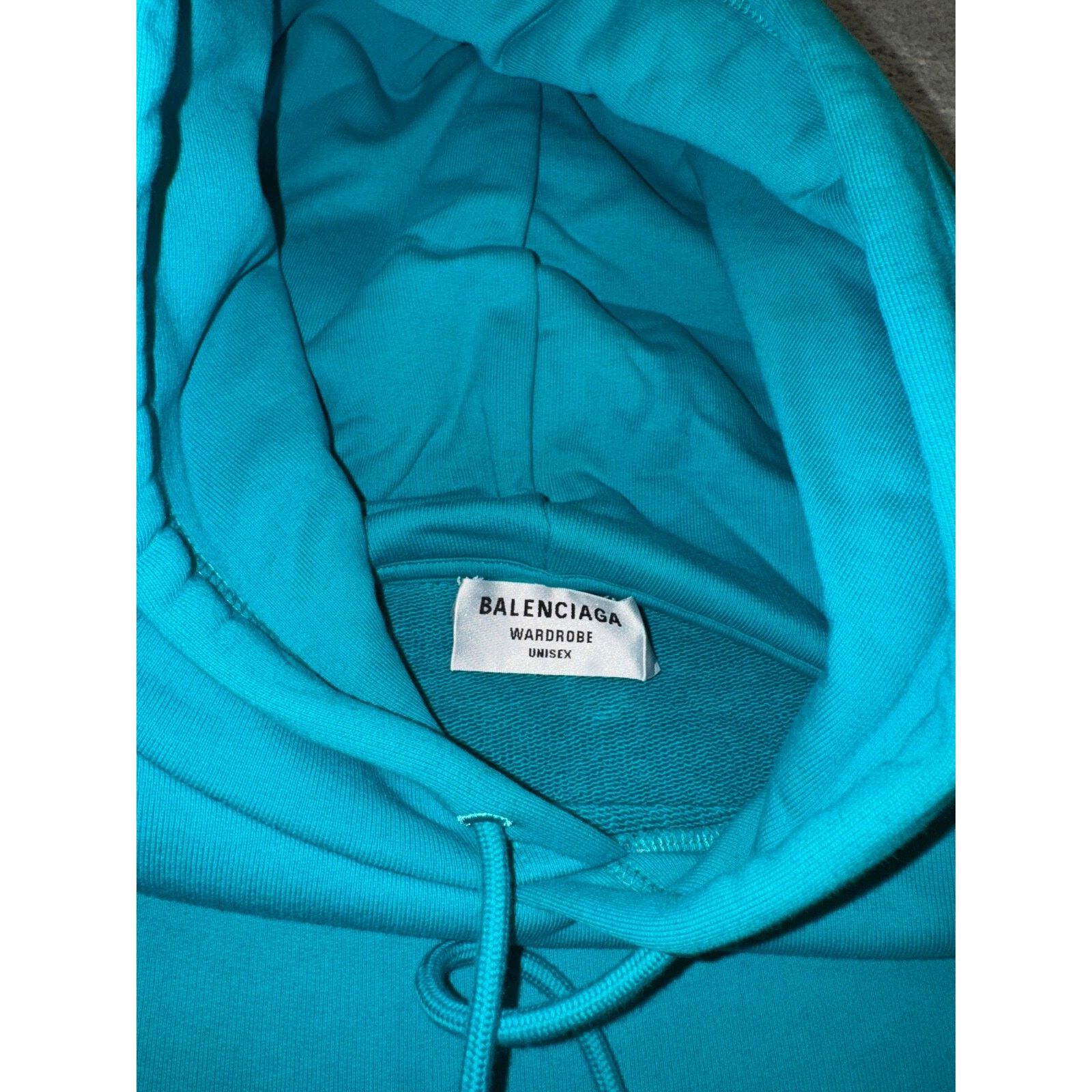 Balenciaga Balenciaga Logo Oversized Turquoise Blue Hoodie Cotton Large Size US L / EU 52-54 / 3 - 5 Thumbnail