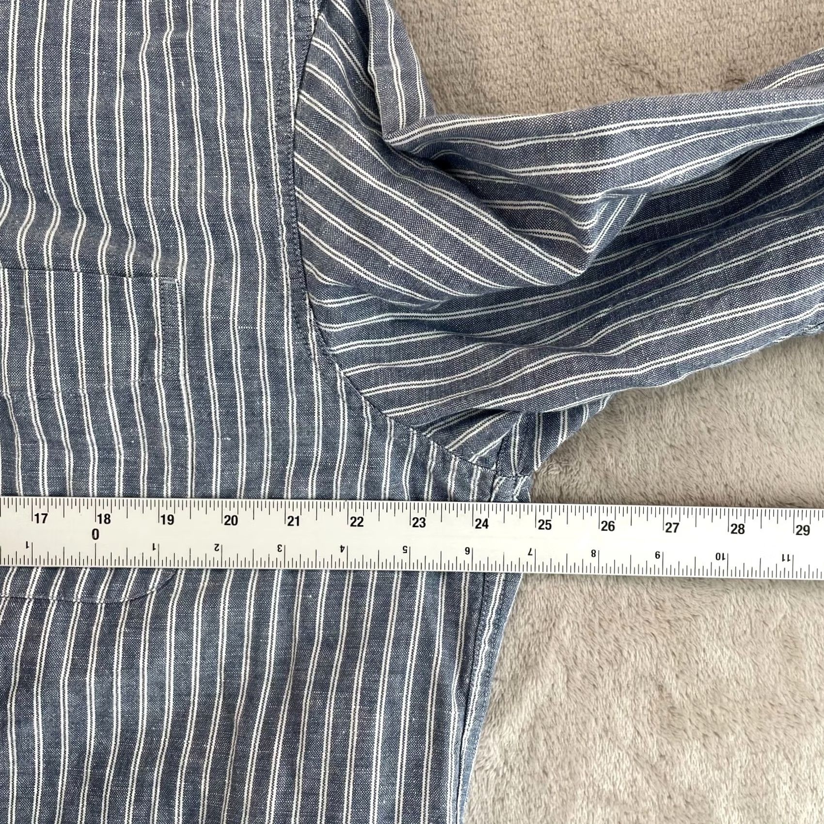 Eddie Bauer VINTAGE Eddie Bauer Blade Collar Shirt Men Large Blue Striped Linen Blend Relaxed Fit Size US L / EU 52-54 / 3 - 5 Thumbnail
