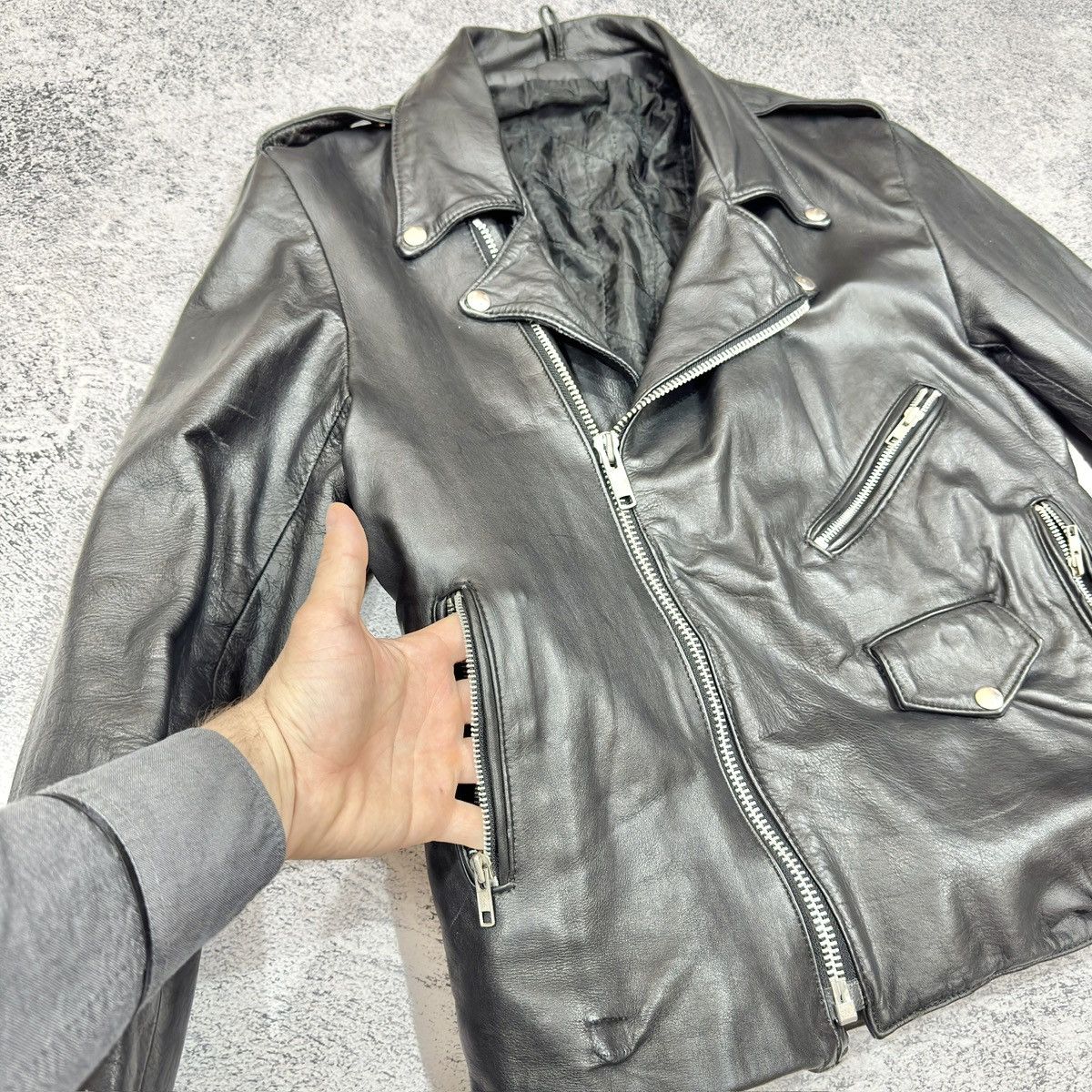 Vintage Vintage Biker Jacket Painted L size 52 Size US L / EU 52-54 / 3 - 5 Thumbnail